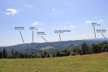 Panorama ze Starego Gronia: Trzy Kopce Wiślańskie