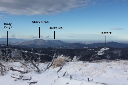 Panorama spod Małego Skrzycznego na północ