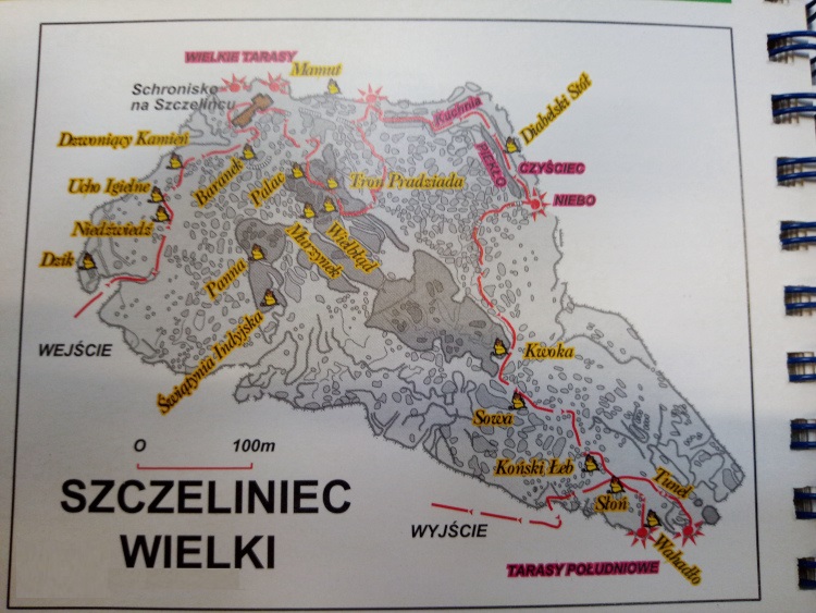 Labirynt na Szczelińcu Wielkim - mapa